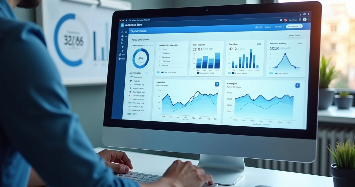 Dashboard mostrando conciliação bancária automática 