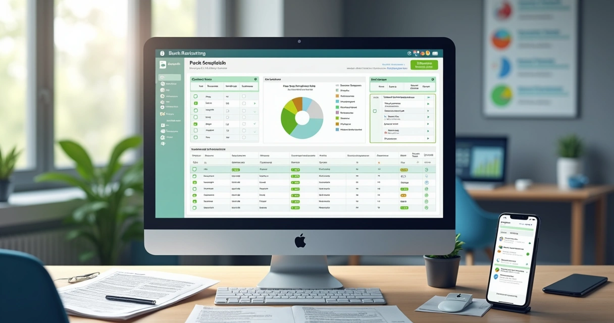 Dashboard mostrando conciliação bancária realizada automaticamente 