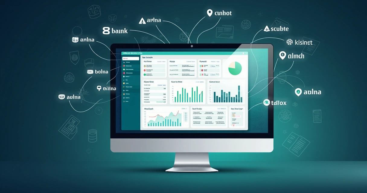Painel de ERP com integrações bancárias e processamentos automáticos 