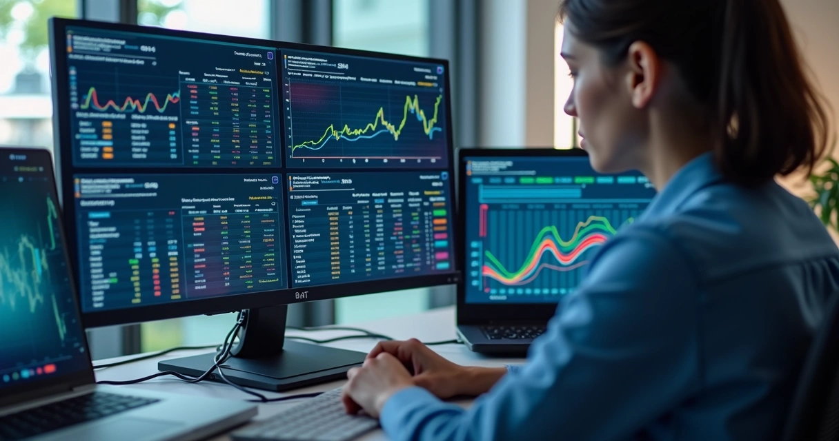 Interface de dashboard de IA realizando conciliação contábil automática 