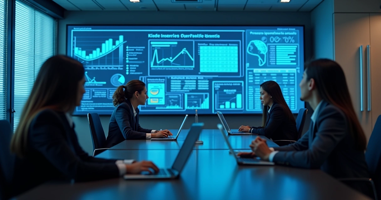Painel digital com gráficos de conciliação bancária e agentes de IA exibidos na tela 