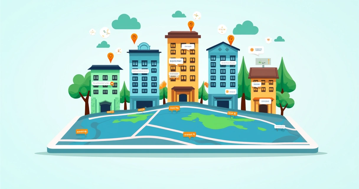 Painel mostrando análise comparativa de hotéis concorrentes na internet 