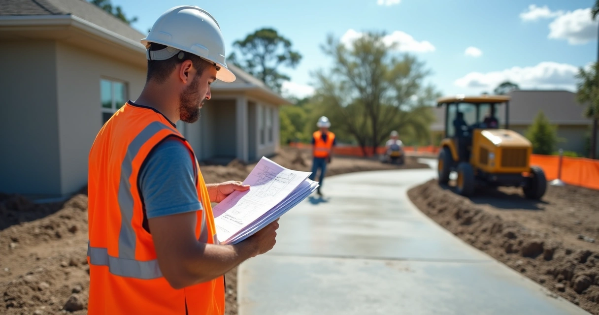 Permit inspector at residential concrete site Orlando 