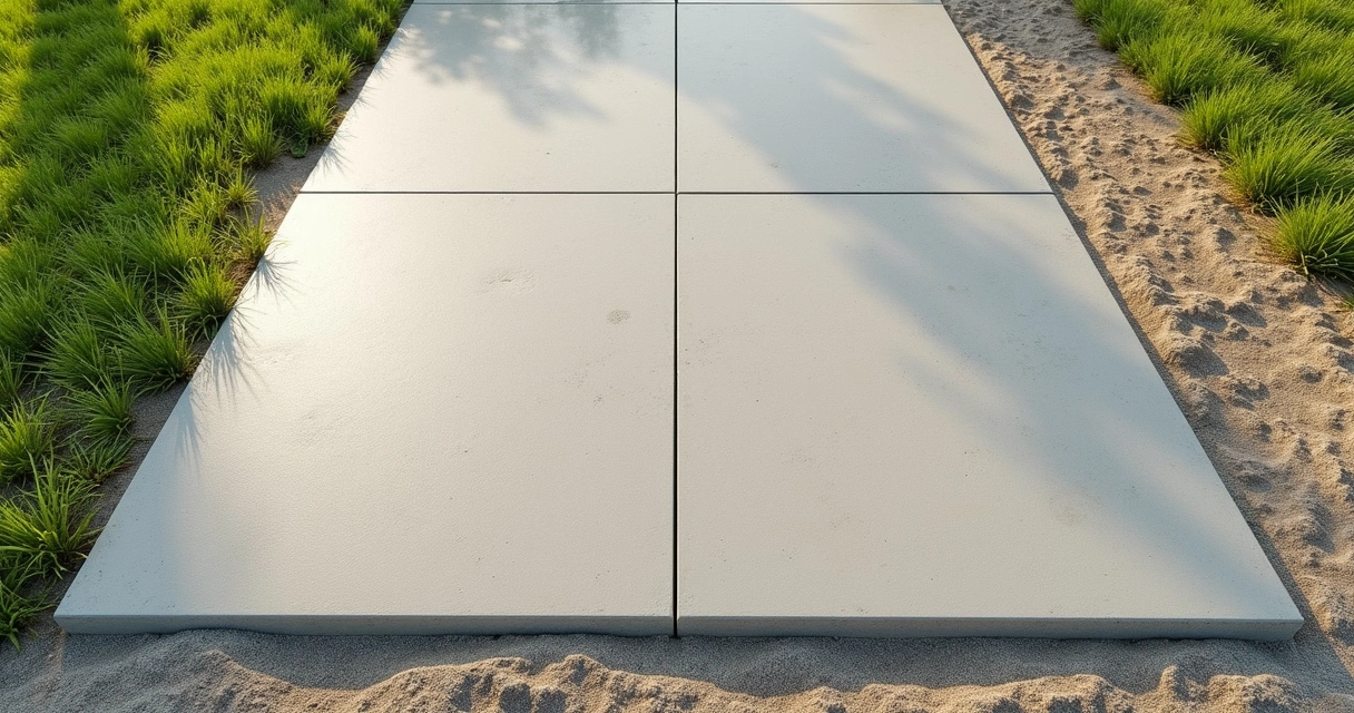 Concrete slab with visible pressure-relief and control joints in Florida