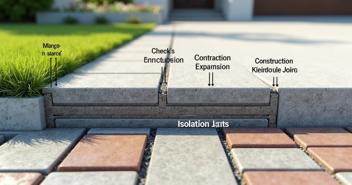 Visual representation of concrete joint types and their placement 