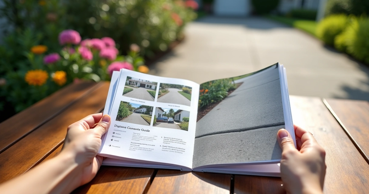 Concrete care guide with before-and-after images