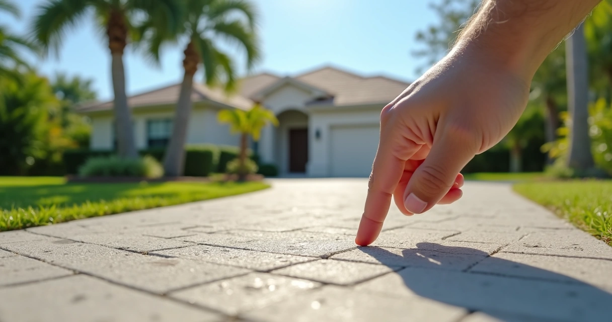 Diagnosing scaling on a residential driveway in Orlando 