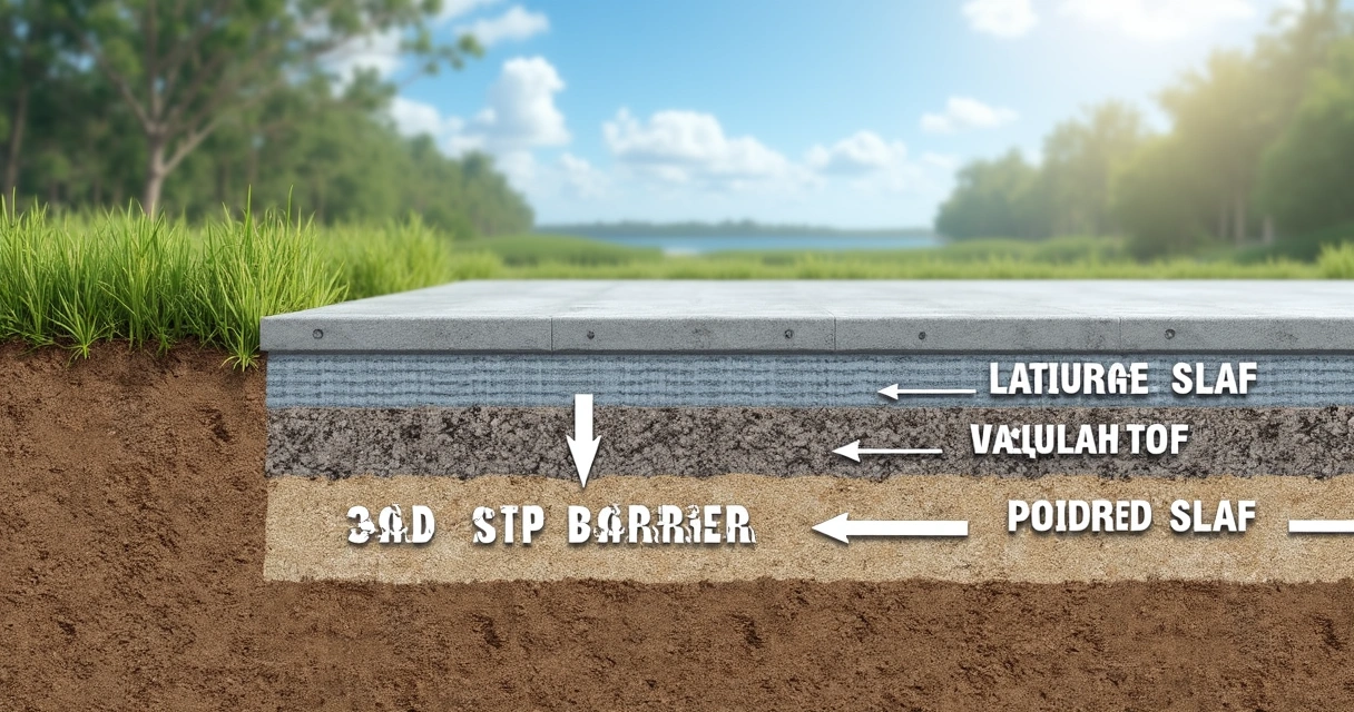 Cross-section view of concrete slab construction in Florida