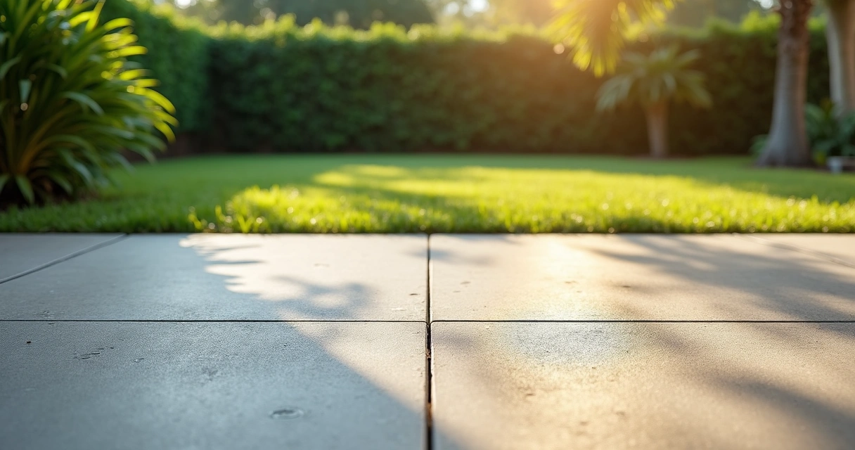 Comparison of smooth and textured concrete in sunlight