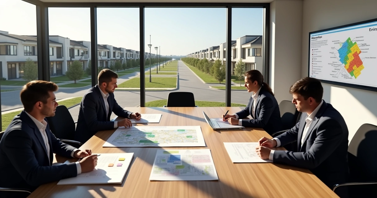 Reunião de planejamento sobre exigências municipais em condomínio de lotes 