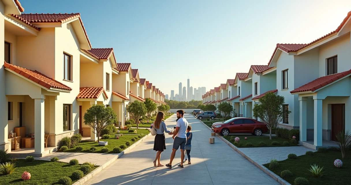 Condomínio popular do Minha Casa Minha Vida com prédios novos e famílias chegando 