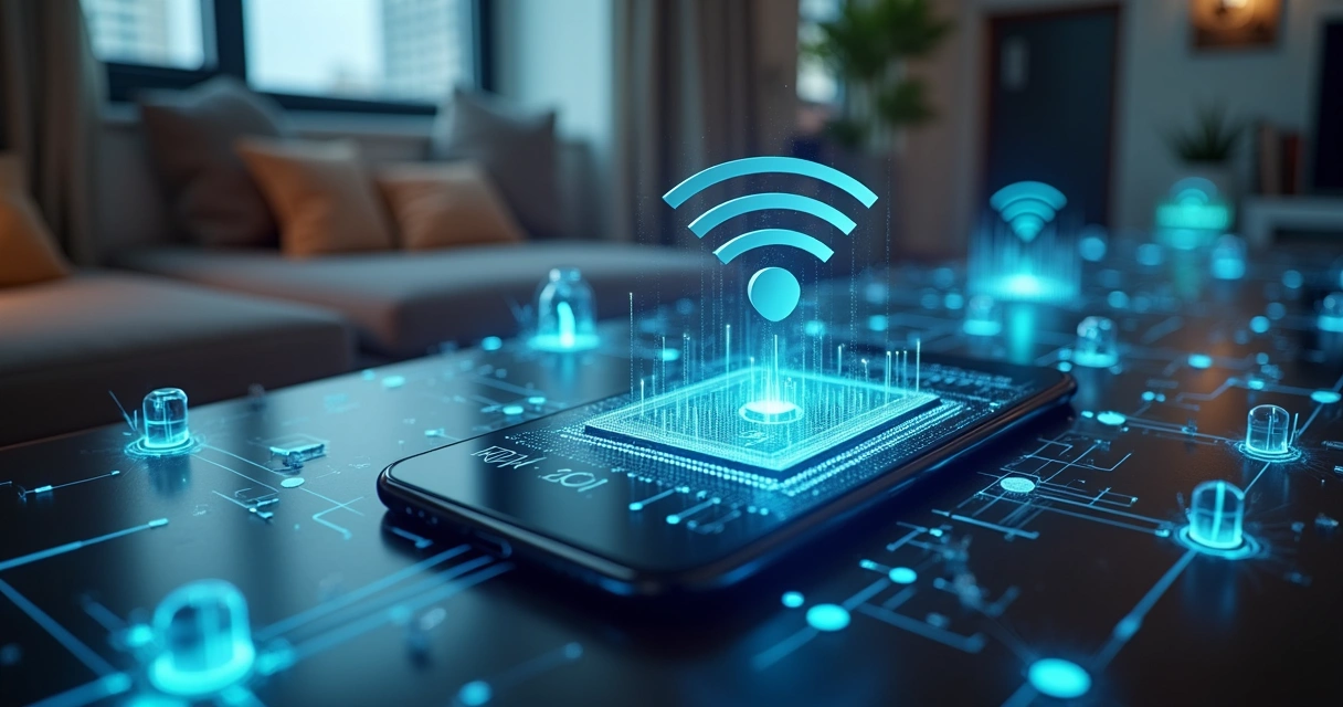 Smartphone novo conectado a múltiplos dispositivos via Wi-Fi 8