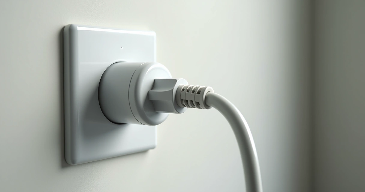 Tomada elétrica segura com micro-ondas instalado em cozinha pequena 