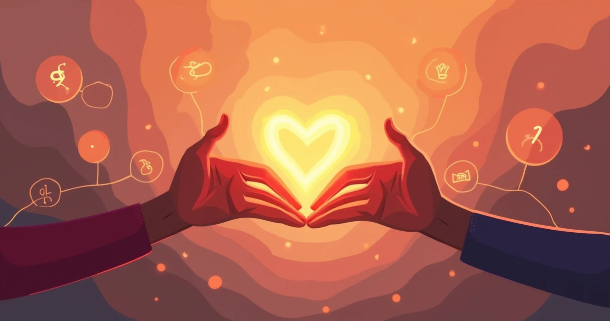 Representação visual de conexão emocional entre cliente e marca. 