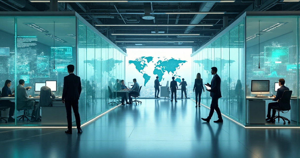 Fluxo integrado entre departamentos de empresa global