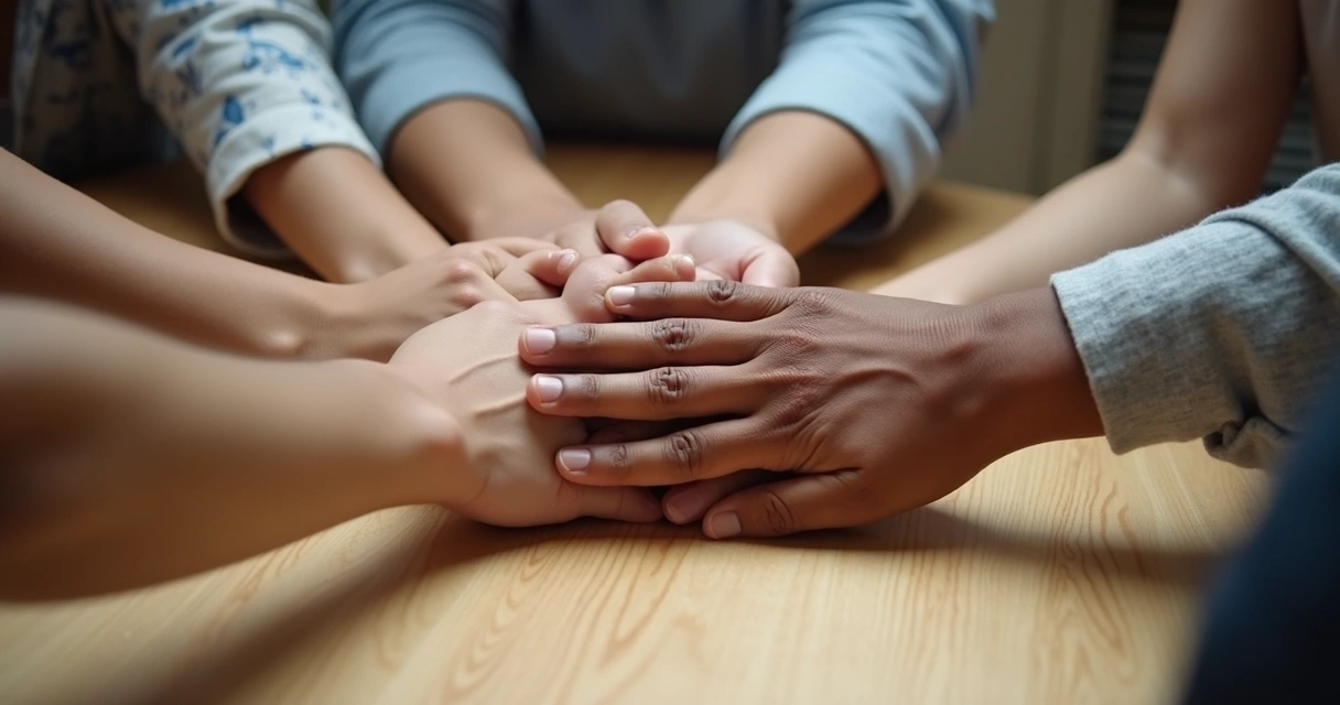 Conexão entre mãos de pessoas diferentes simbolizando união 