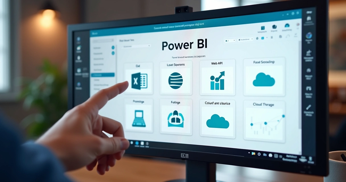 Tela do Power BI mostrando conexão com múltiplas fontes de dados 