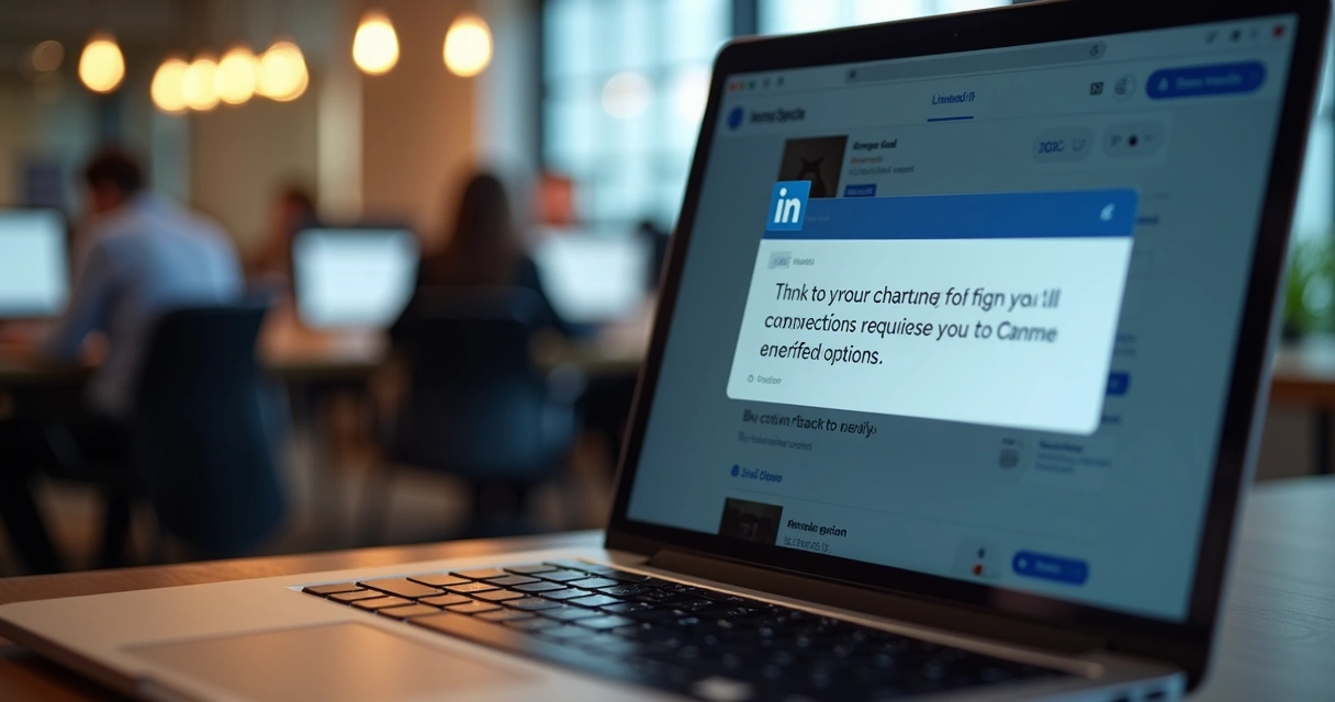 Solicitação de conexão do LinkedIn sendo ignorada em ambiente profissional. 