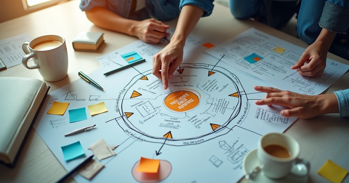 Mapa visual ligando metas pessoais ao propósito coletivo 