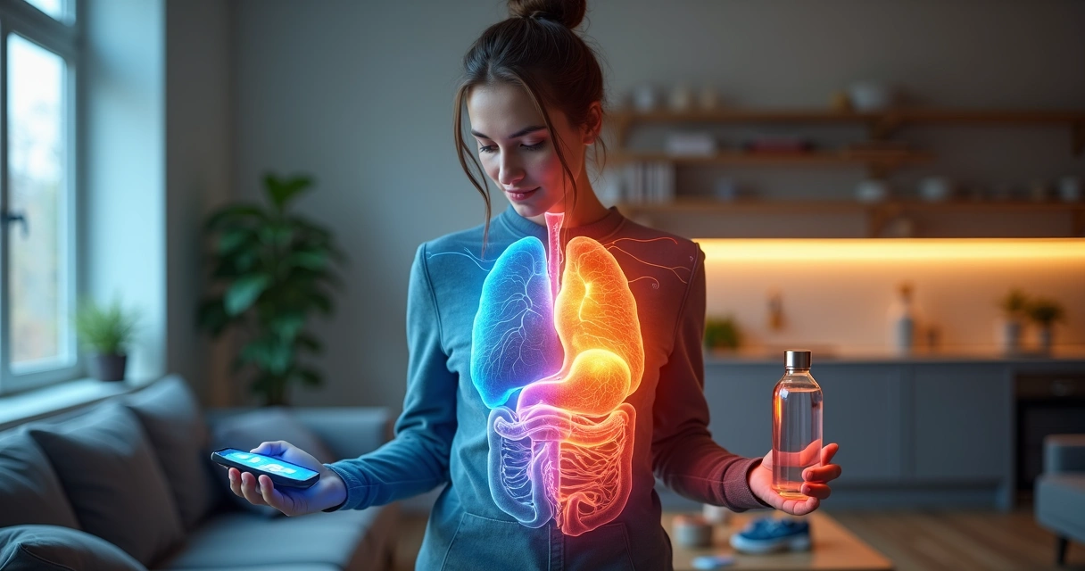 Persona dividida visualmente entre cerebro y cuerpo tomando una decisión cotidiana 