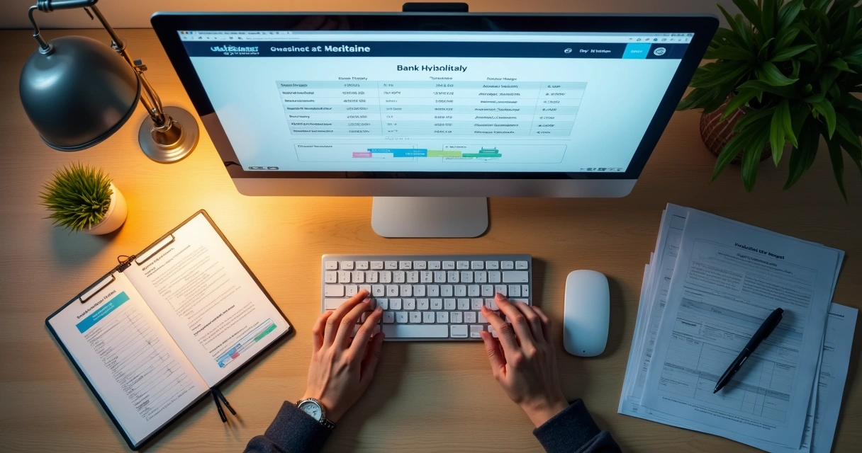 Tela de computador exibindo conciliação bancária automatizada 