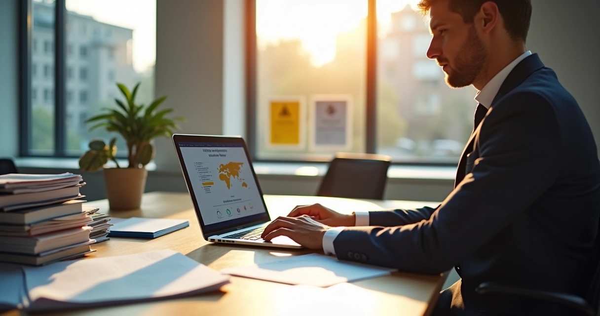Gestor realizando conferência e controle de certificados de treinamento 