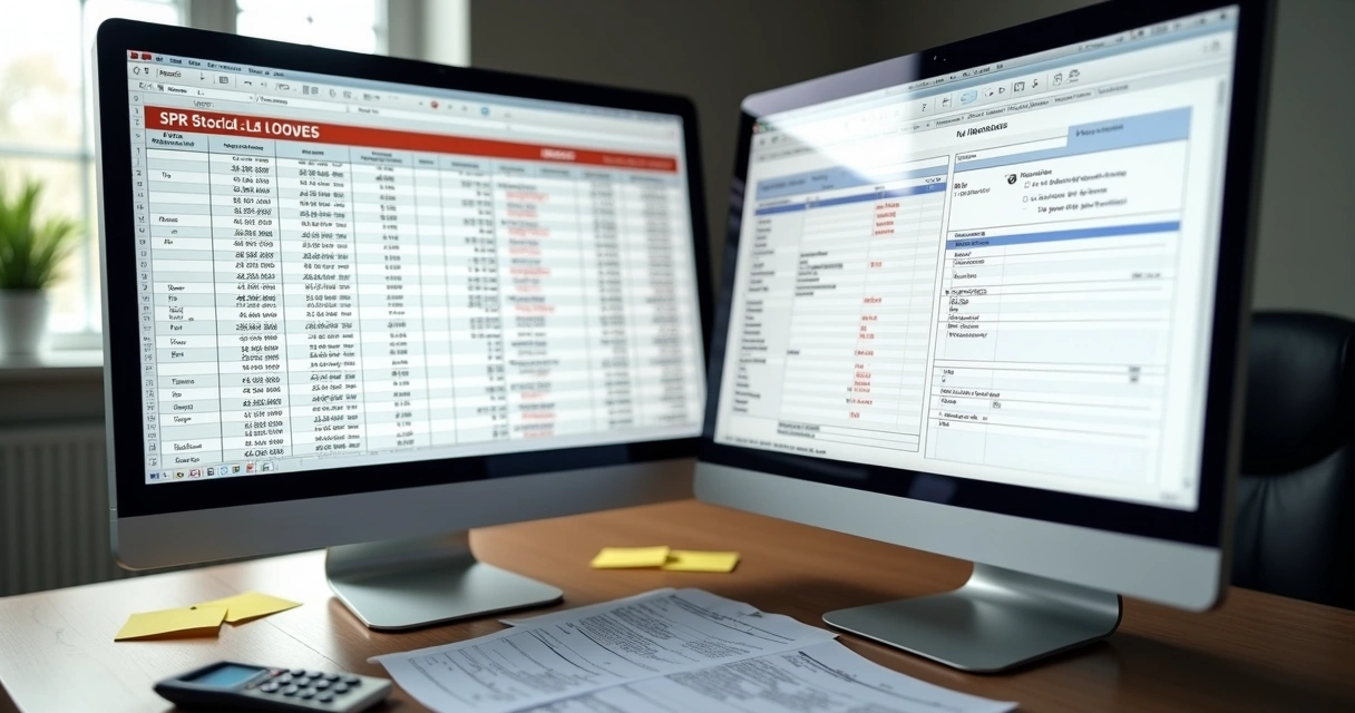 Revisão manual de documentos fiscais e telas de SPED Fiscal e NF-e detalhados lado a lado. 