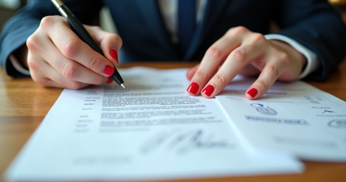 Pessoa conferindo selo e assinatura em tradução juramentada 