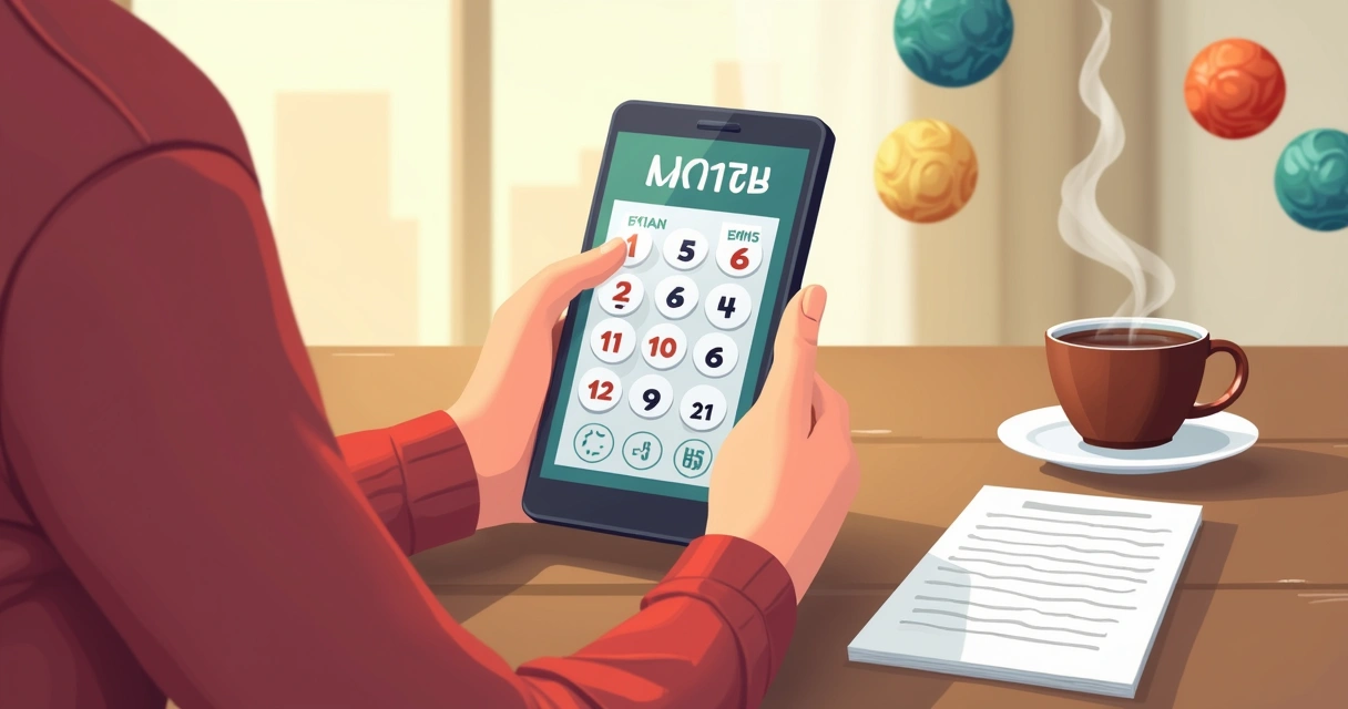 Pessoa usando smartphone para conferir resultado da loteria 