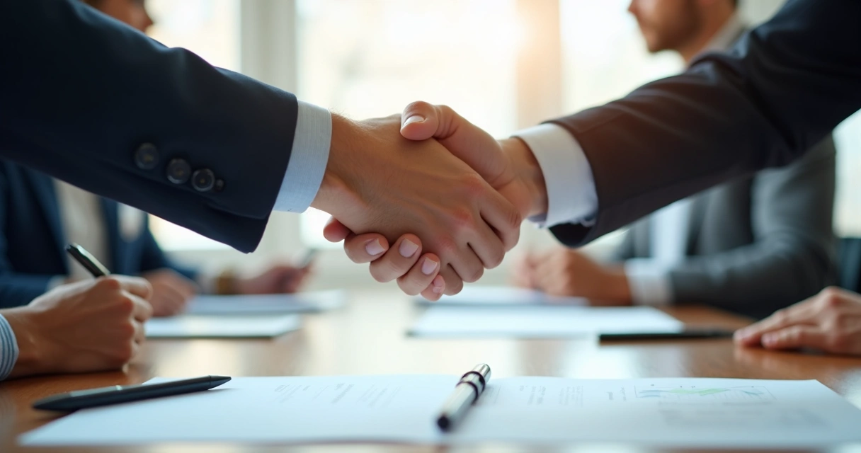 Duas pessoas apertando as mãos como sinal de confiança 