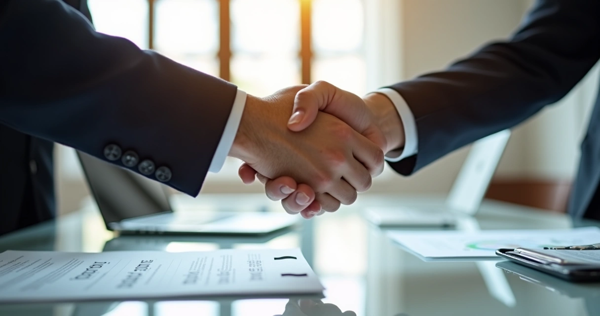 Aperto de mãos representando confiança em ética corporativa