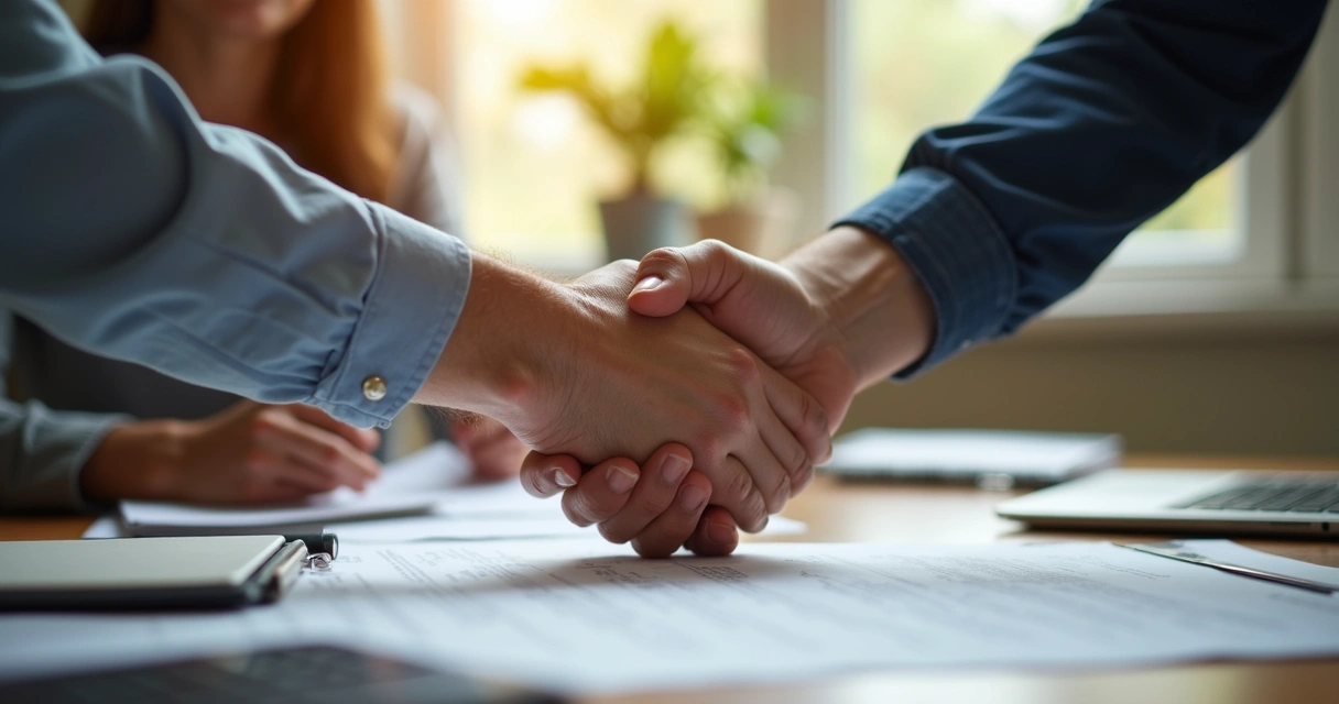 Aperto de mãos em equipe simbolizando confiança. 