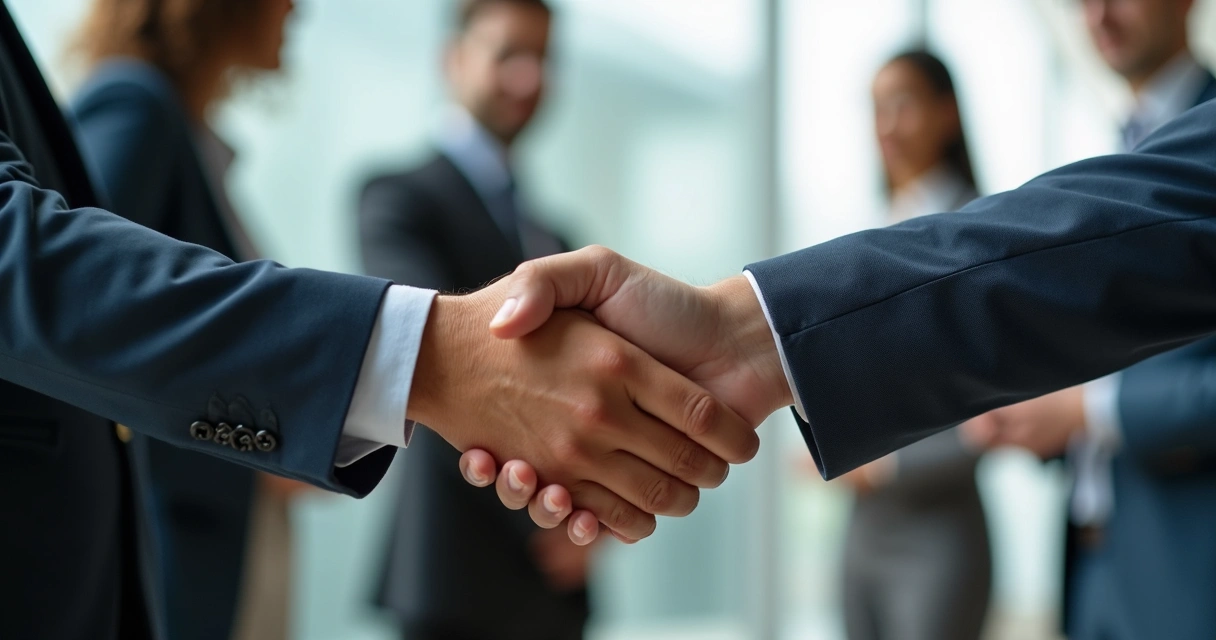 Aperto de mãos entre colegas de diferentes origens culturais 