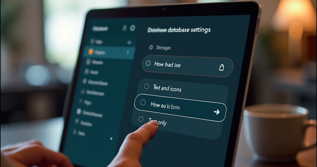 Menu de configuração de abas do Notion com opções de visualização destacado 