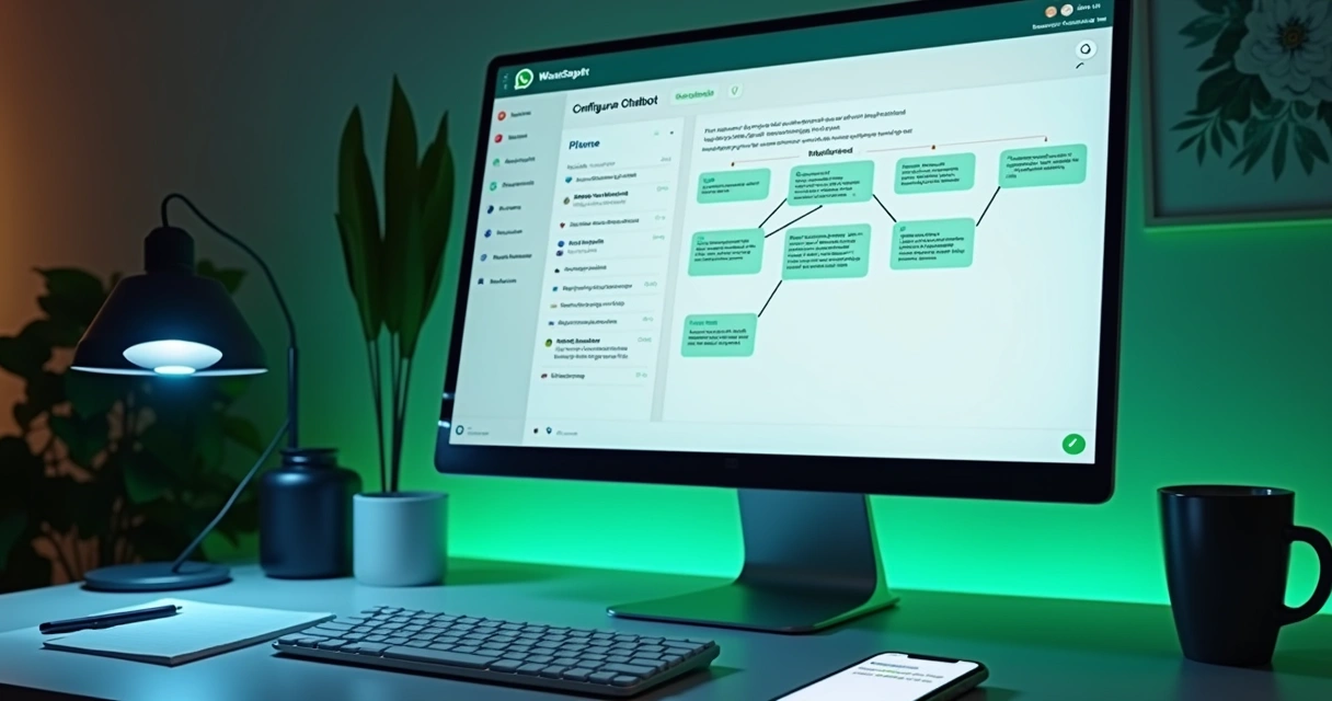 Tela de configuração de bot WhatsApp 