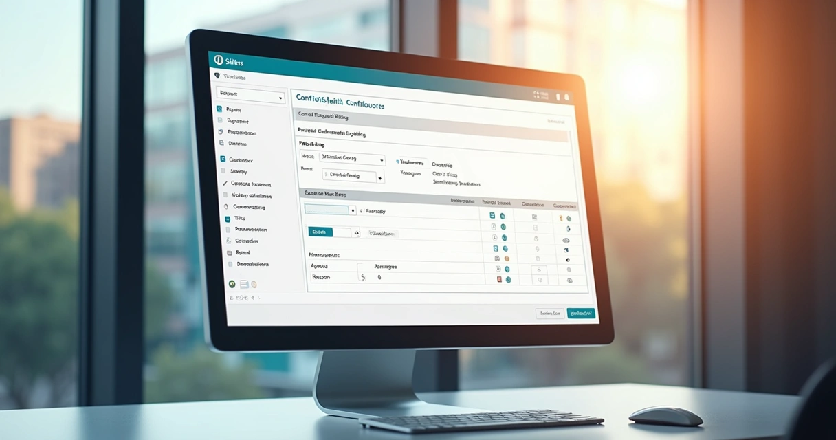 Tela de configuração de boletos em ERP 