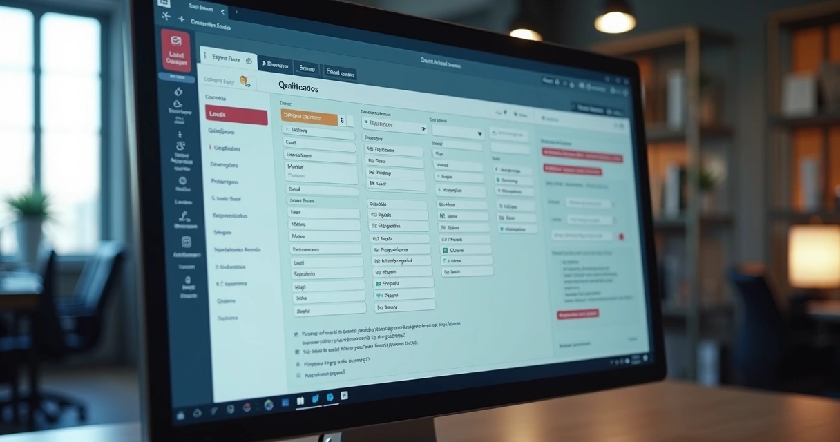Interface de CRM mostrando etapas claramente definidas e campos obrigatórios para cada estágio 