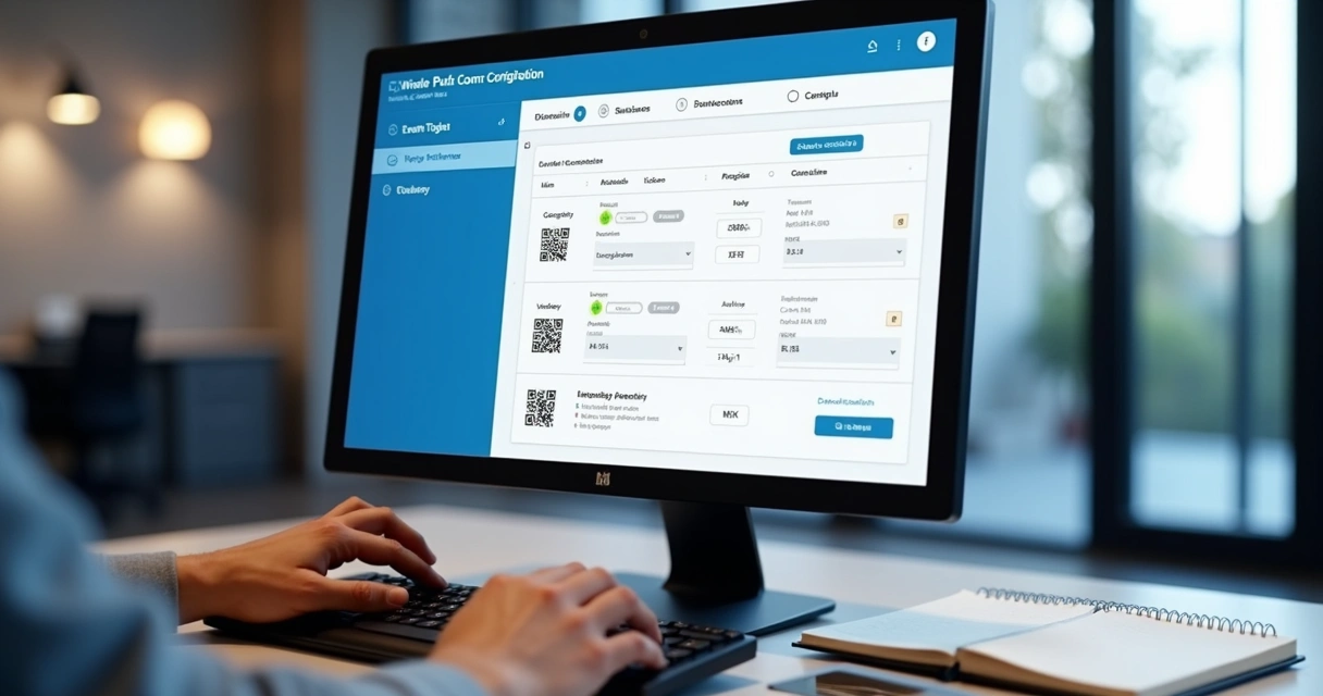 Tela de configuração de ingressos digitais em plataforma online 