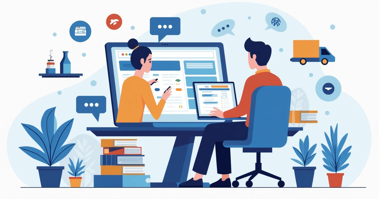 Configuração de loja online em notebook 