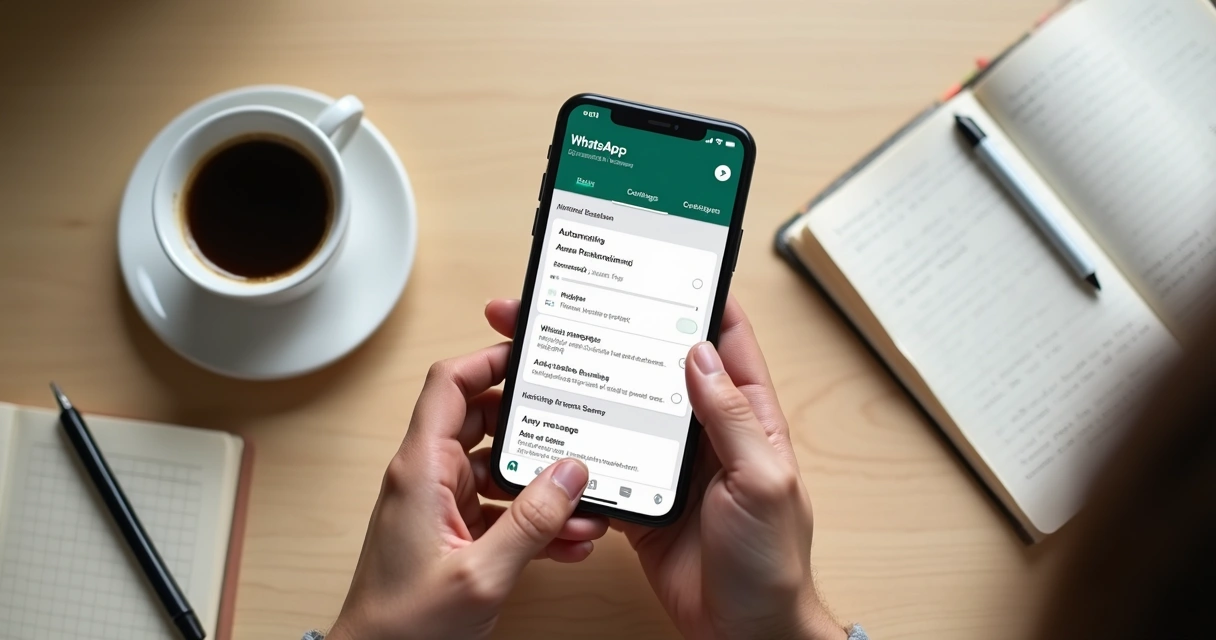 Configuração da mensagem automática no WhatsApp na tela do celular