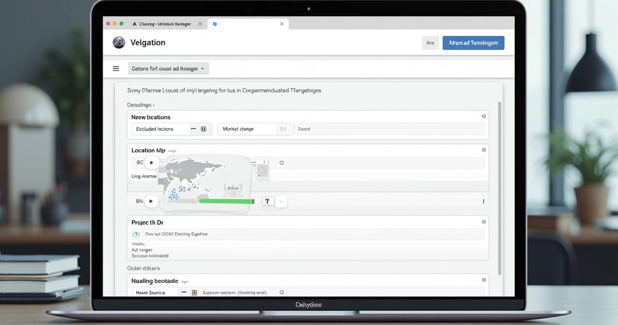 Tela de configurações de negativação no gerenciador de anúncios da Meta com opções destacadas