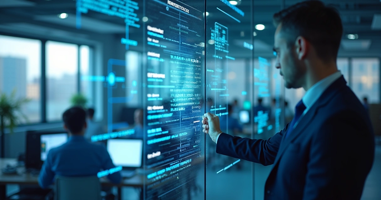 Painel digital com configurações de permissões de acesso em uma empresa