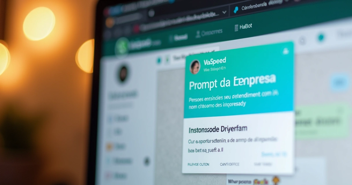 Área de edição do prompt da IA no WaSpeed, mostrando configuração personalizada da empresa