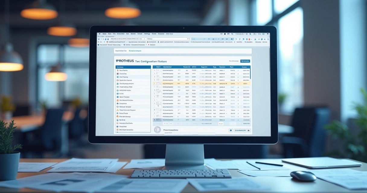 Tela de configuração de regras fiscais no Protheus 