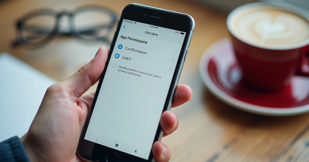 Persona ajustando configuración de privacidad en smartphone 