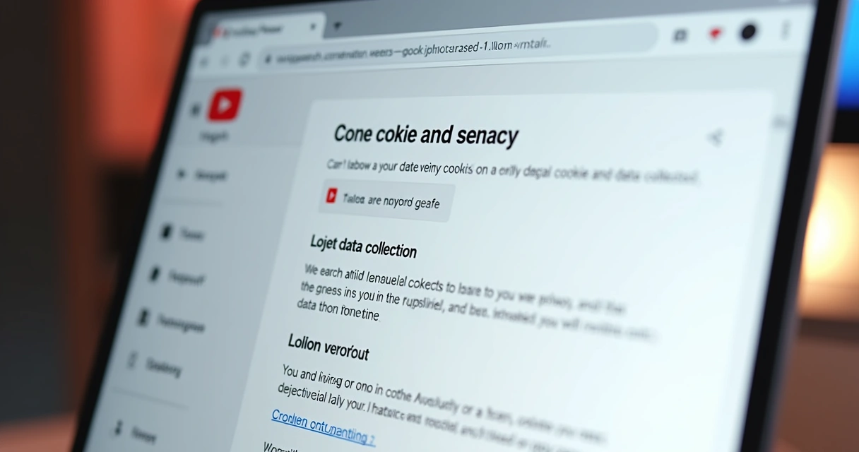 Tela de configurações de cookies e privacidade no YouTube, mostrando opções de aceitação e recusa 
