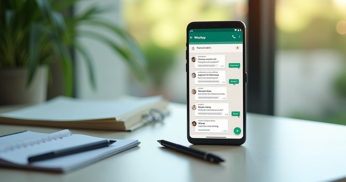 Pessoa configurando alertas no celular pelo WhatsApp 