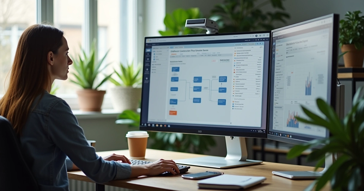 Profissional configurando sistema de atendimento automático 