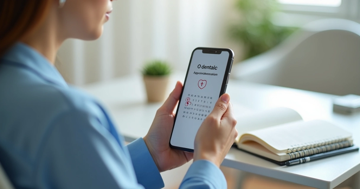 Paciente confirmando consulta odontológica no celular 