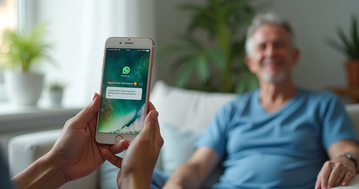 Paciente confirmando consulta pelo WhatsApp com emoji de OK